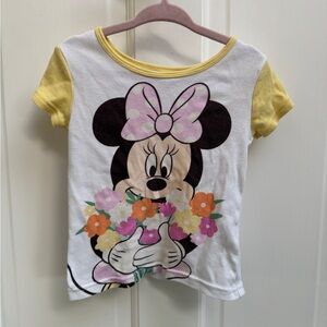 Disney Minnie Mouse 4T Girls Short Sleeve Pajama Shirt Top- White and Yellow
